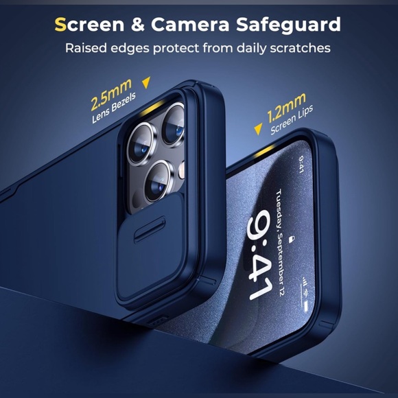 Humixx for iPhone 15 Pro Max Case with Camera Cover - Picture 2 of 5